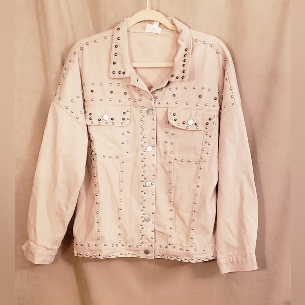 BIBI PINK STUDDED DENIM JACKET